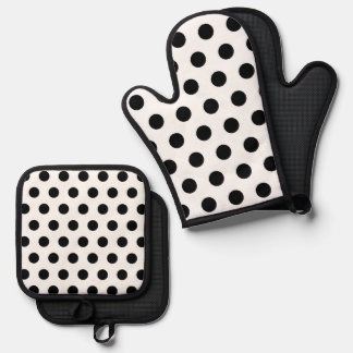 Retro Polkadots Pattern Oven Mitt & Pot Holder Set