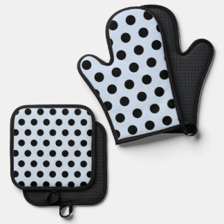 Retro Polkadots Pattern Oven Mitt & Pot Holder Set