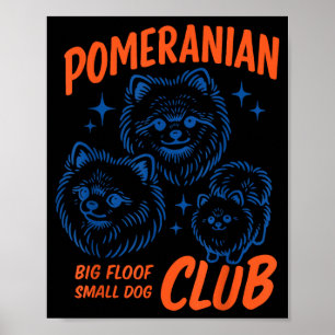 Retro Pomeranian Club Cute Small Dog Club Pet Poster