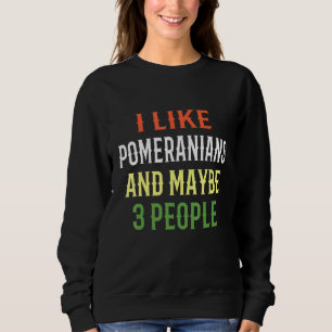 Retro Pomeranian Dog I Like Pomeranians And Maybe  Sweatshirt