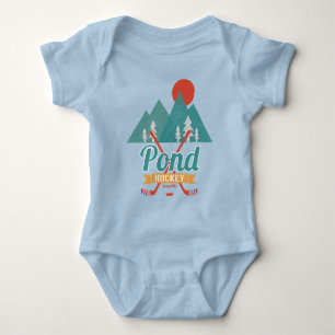 Retro Pond Hockey Baby Bodysuit