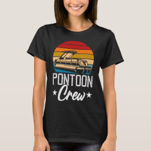 Retro Pontoon Crew Men Funny Boat Captain Boating T-Shirt