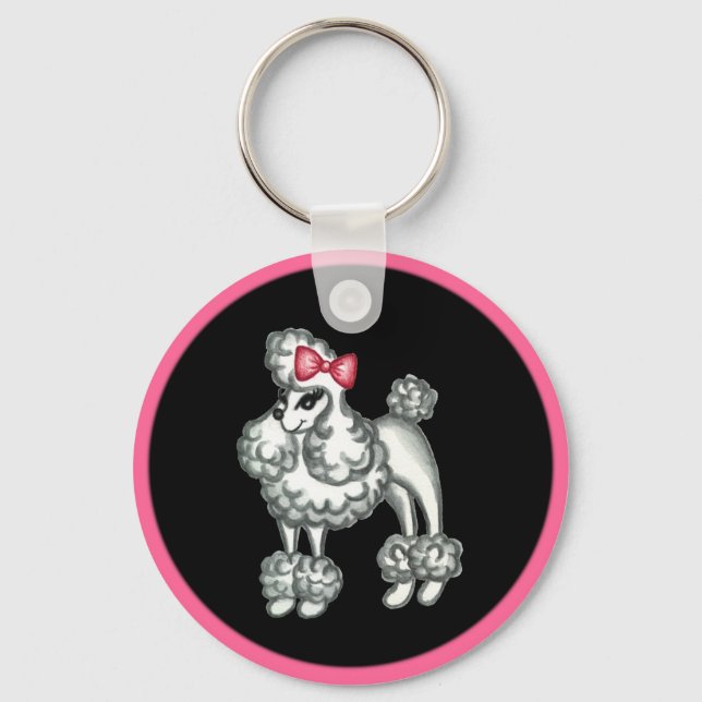 Retro Poodle Keychain (Front)