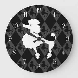Retro Poodle Large Clock