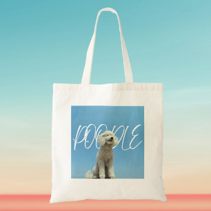Retro Poodle Look-Up to Blue Sky Art Tote Bag