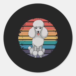 Retro Poodle Lover Dog Gifts for Poodle Owners Men Classic Round Sticker