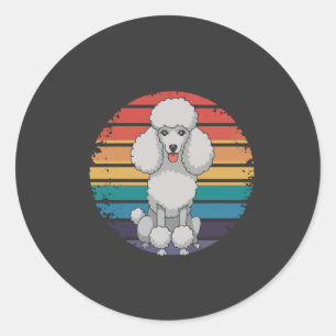 Retro Poodle Lover Dog Gifts for Poodle Owners Men Classic Round Sticker