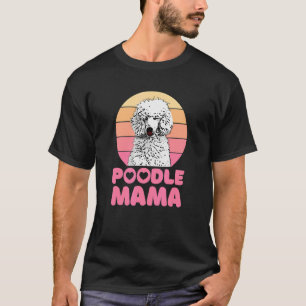 Retro Poodle Mama with heart Cute Poodle T-Shirt