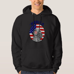 Retro Poodle Us Flag 'merica July 4th Patriot Pood Hoodie