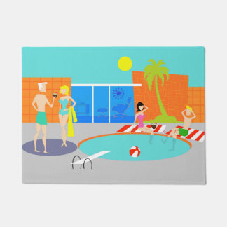 Retro Pool Party Door Mat