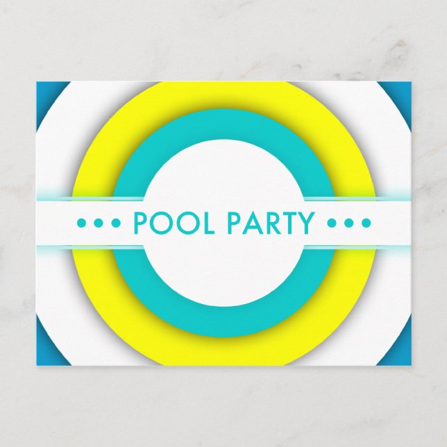 retro pool party invitation (Front)