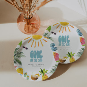 Retro Pool Party Paper Plate