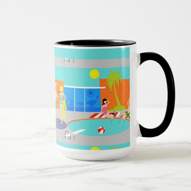 Retro Pool Party Ringer Mug (Right)