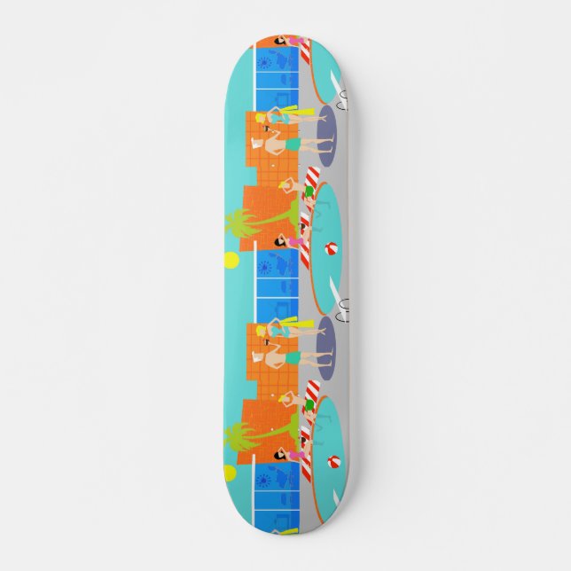 Retro Pool Party Skateboard (Front)