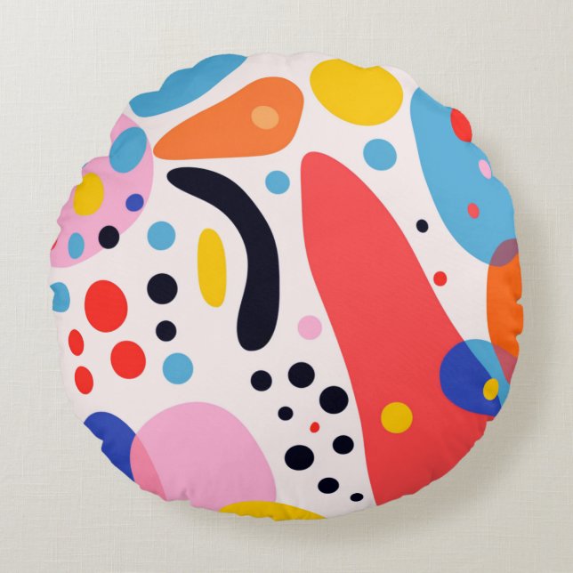 Retro Pop Abstract Blobs Pillow (Front)
