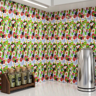 Retro Pop Abstract Doodle Pattern In Vibrant Colou Ceramic Tile