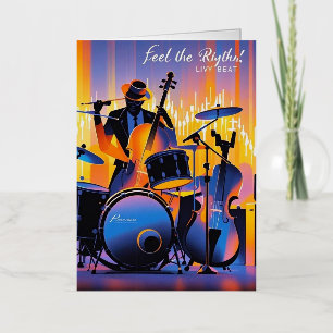 Retro Pop Abstract musical instruments dramatic Foil Greeting Card