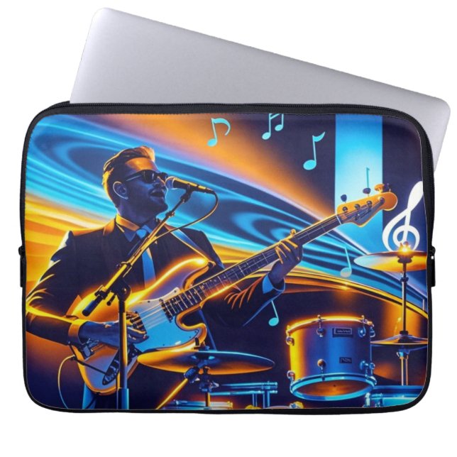 Retro Pop Abstract musical instruments dramatic Laptop Sleeve (Front)