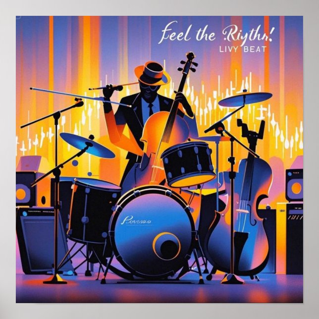 Retro Pop Abstract musical instruments dramatic Poster (Front)