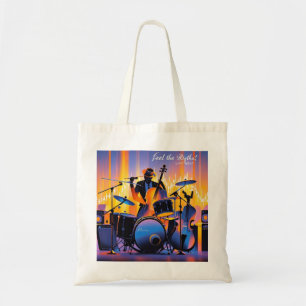 Retro Pop Abstract musical instruments dramatic Tote Bag