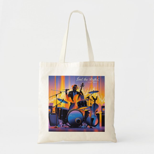 Retro Pop Abstract musical instruments dramatic Tote Bag (Front)