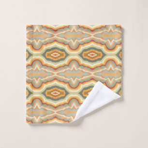 Retro Pop Art Abstract Geometric Wavy Pattern Wash Cloth