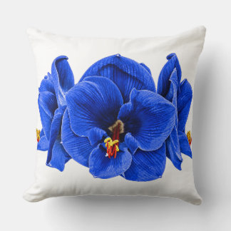 Retro Pop Art Amaryllis – Turquouise Throw Pillow