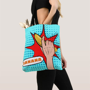 Retro Pop Art Banana Comic Book Style Tote Bag
