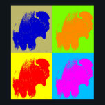 Retro Pop Art Bison Buffalo Artwork Poster<br><div class="desc">Retro Style American History Icon Animals and Symbols</div>