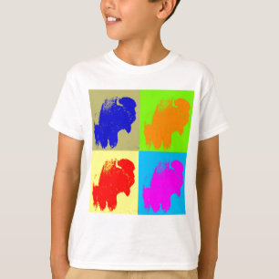 Retro Pop Art Bison Buffalo Artwork T-Shirt