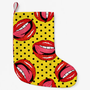 Retro Pop Art: Cartoon Patch Badges Small Christmas Stocking