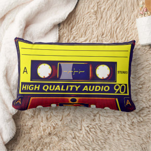 Retro Pop Art Cassette Tape Lumbar Cushion