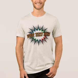 Retro Pop Art Comic Book Halftone Explosion Tri-Blend Shirt