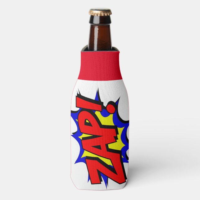 Retro Pop Art, Comic Book Zap! Bottle Cooler (Bottle Front)