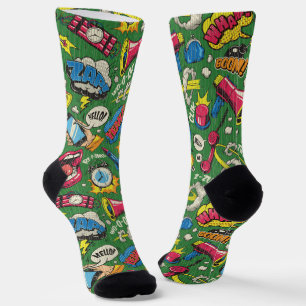 Retro Pop Art Comic Boom Pattern - Novelty Socks