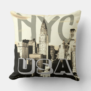 Retro Pop Art Comic New York City NYC USA Cushion