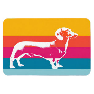 Retro Pop Art Dachshund Silhouette Magnet