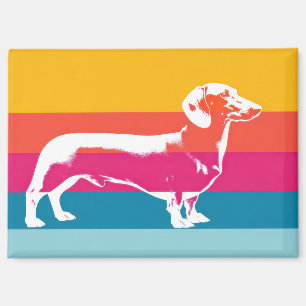 Retro Pop Art Dachshund Silhouette Magnet