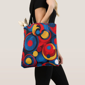 Retro Pop Art Geometric Circles Tote Bag