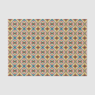Retro Pop Art Geometric Color Block Pattern  Tissue Paper