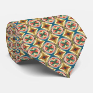 Retro Pop Art Geometric Colour Block Pattern Tie
