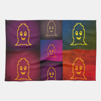 Retro Pop Art Ghost Grid Halloween Invitation Post Tea Towel