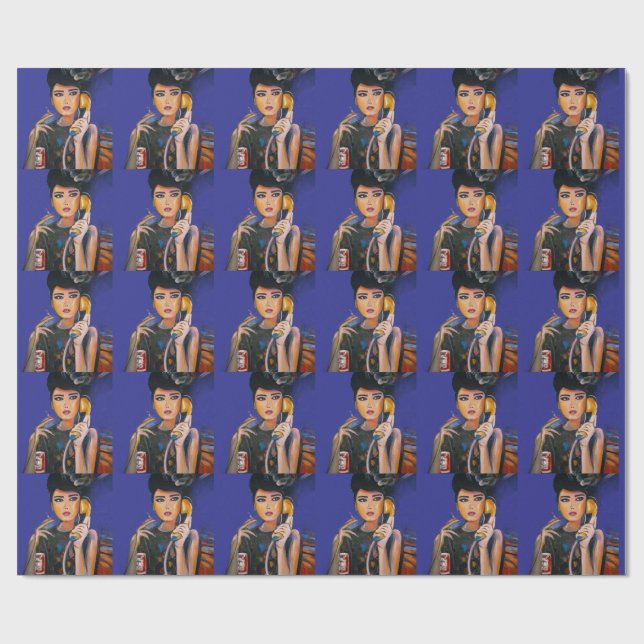 Retro Pop Art Illustration Gift Wrapping Paper (Flat)