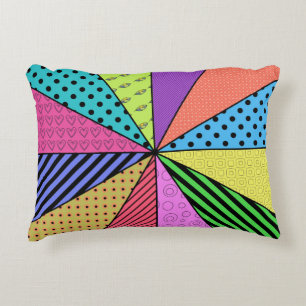 Retro Pop Art Patchwork Decorative Cushion