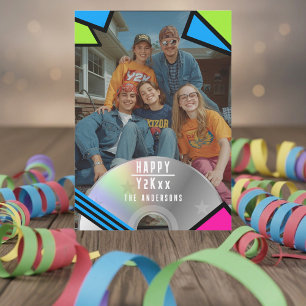 Retro Pop Art Photo Y2K Vibe New Year Card