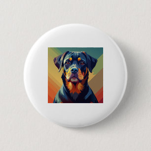 Retro Pop Art Rottweiler � Colorful Dog Portrait 6 Cm Round Badge