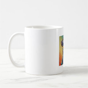 Retro Pop Art Rottweiler – Colourful Dog Portrait Coffee Mug