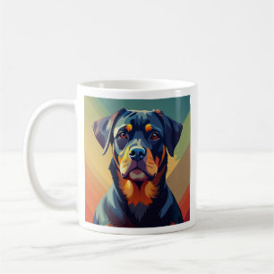 Retro Pop Art Rottweiler � Colourful Dog Portrait Coffee Mug