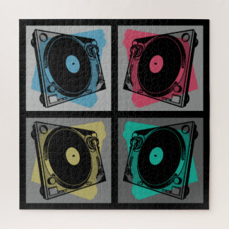 Retro Pop Art Turntables Jigsaw Puzzle
