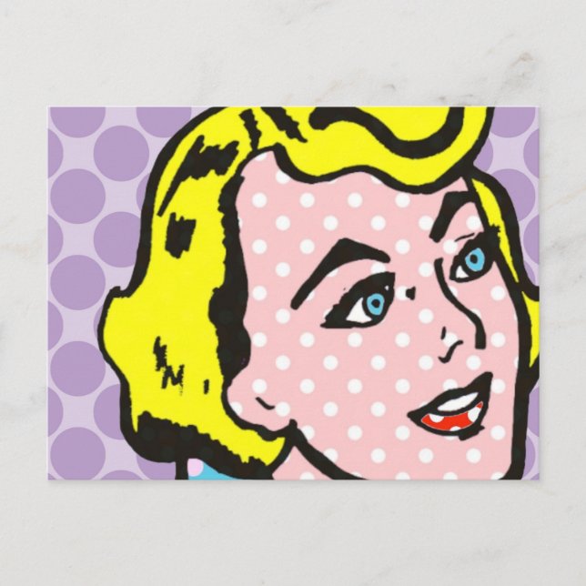 Retro Pop Art Woman Postcard (Front)
